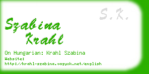 szabina krahl business card